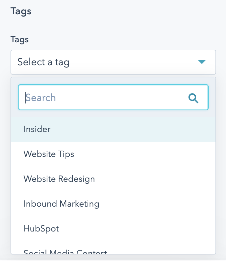 Blog slider options to filter post by blog tags.