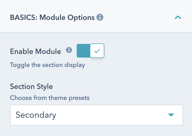 Module options to control the display of the map section