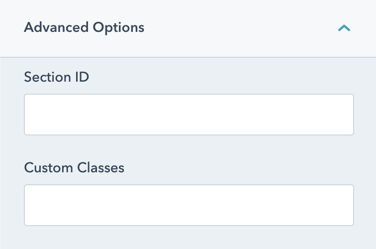 Advanced options available in the tabs module.