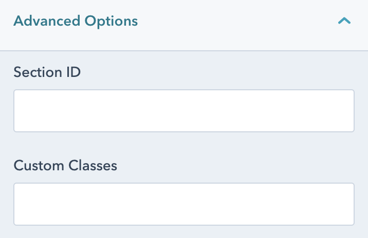 Advanced options for adding a section ID and custom classes to the testimonial slider module.